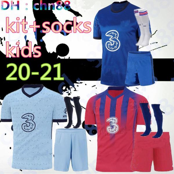 

2020 2021 тайский детский комплект + носки werner pulisic канте abraham mount ziyech werner трикотажные изделия футбола 20 21 camiseta де фу, Black;yellow