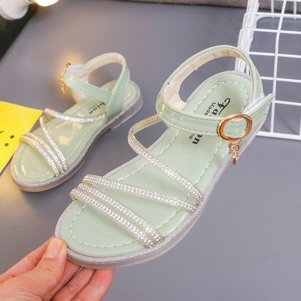 

girls' shoes and crystal 2020 new sandals korean princess diamond crystal shoes girls' light fashion sandals, Black;red