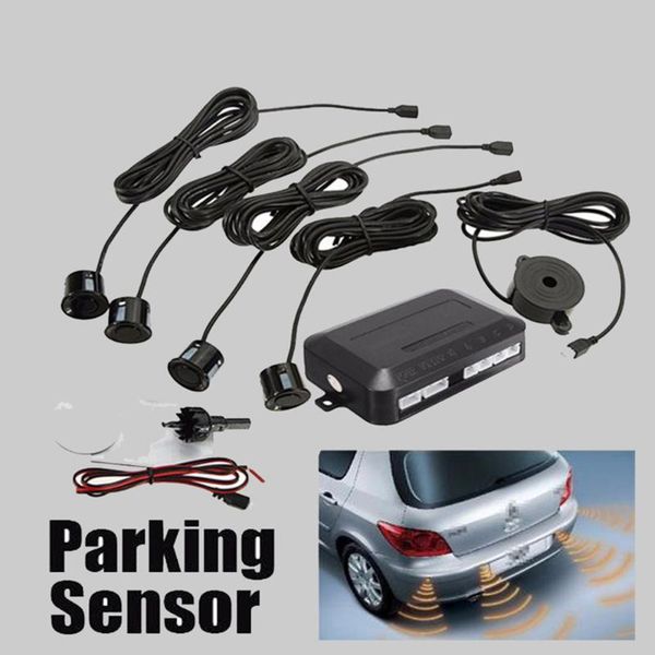 

4 sensors buzzer 22mm car parking sensor kit reverse backup radar sound alert indicator probe system 12v