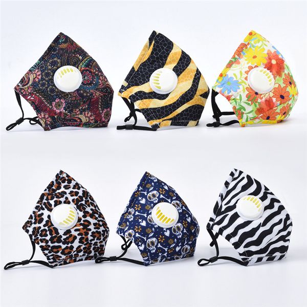 

cotton mask children face mouth masks pm2.5 dustproof washable mask with valve breathable cartoon printed masks