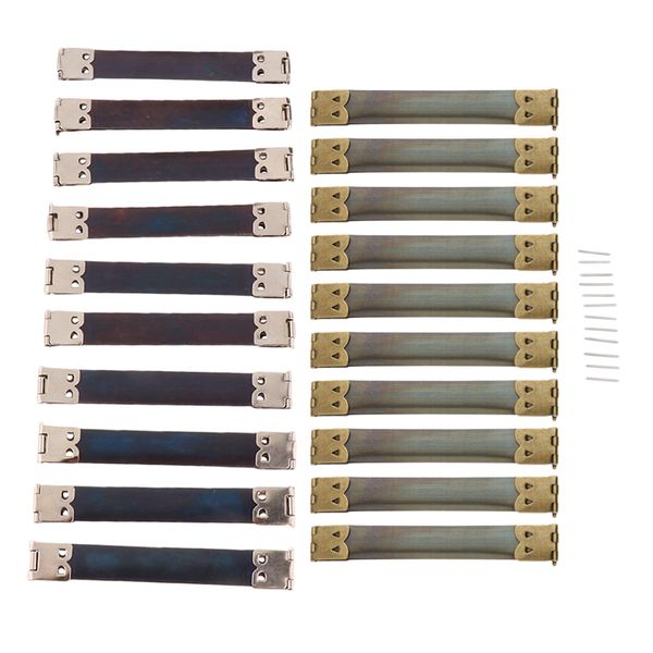 

20 pack of shrapnel purse making supplies metal frame kiss clasp 10x1.4 cm, Black