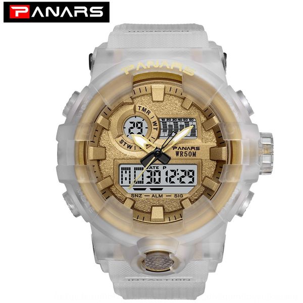 

synoke/ chronicle 5th anniversary edition double movement double display watch glacier white fashion sports watch new, Blue