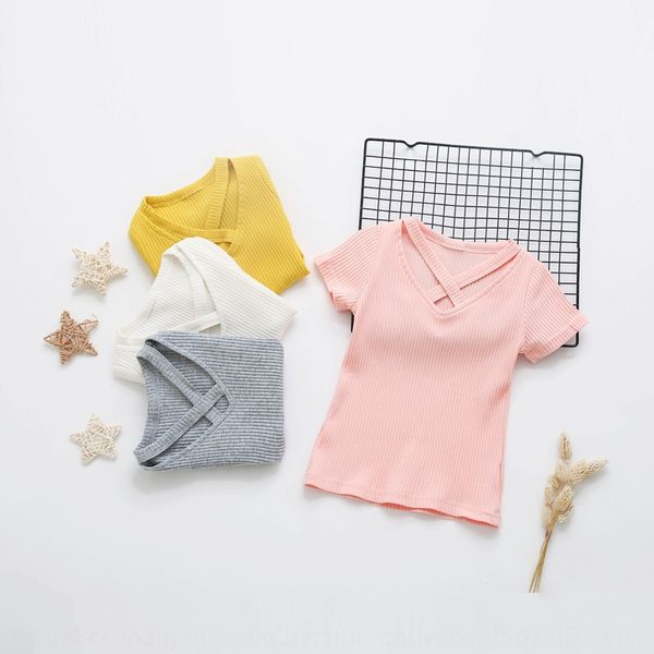 

new girls cotton thread v-neck coat ins babies' fresh new girls cotton thread v-neck t-shirt coat t-shirt ins babies' fresh top, Blue