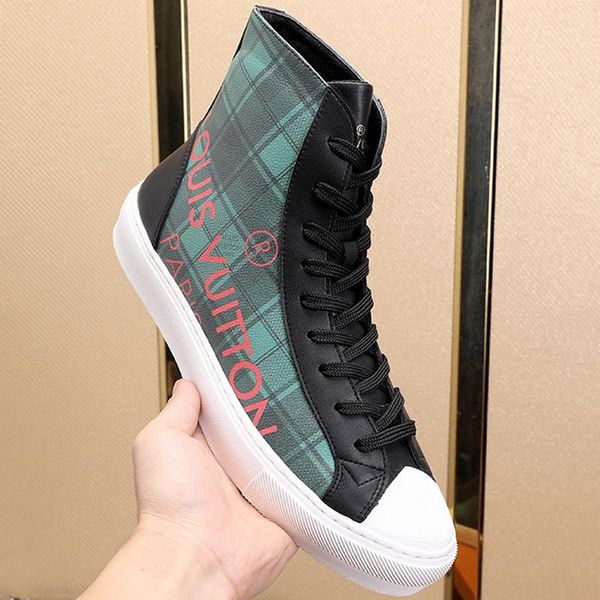 

tattoo sneaker boot men shoes vintage breathable fashion design sports shoes luxury high lace -up soft men shoes zapatillas hombre, Black