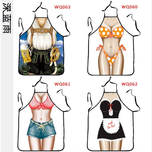 

pmq6a all-match sexy//maid/couple printed advertising apron all-match sexy/bikini/maid/couple bikini home bikini printed advertising home ap, Black;red