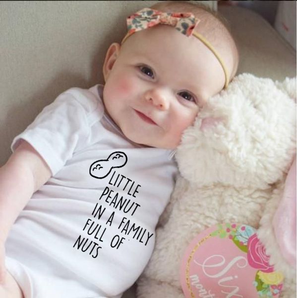 

1шт младенец лето мальчики одежды маленького арахис в семье полного nut письма печати дети симпатичные игровые одежде трико костюмов, Blue