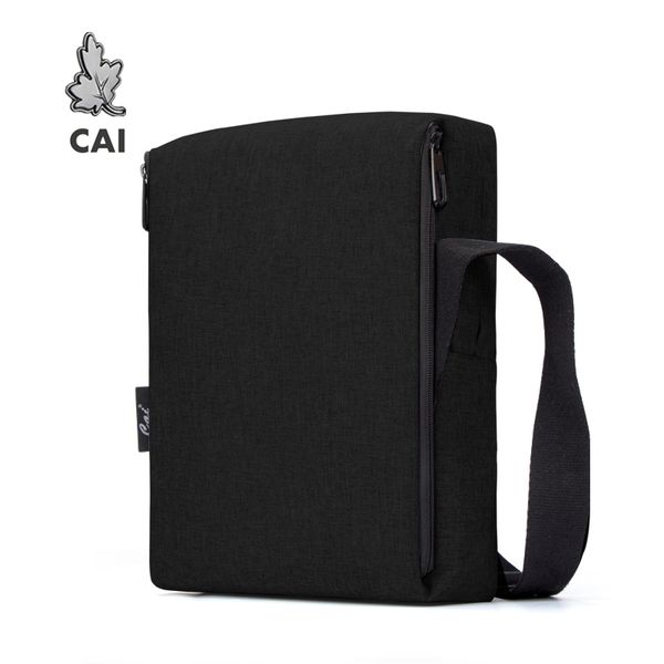 

cai 32cm classic messenger shoulder bag for office men flap briefcase waterproof anti-theft zipper mini crossbody bags handbag