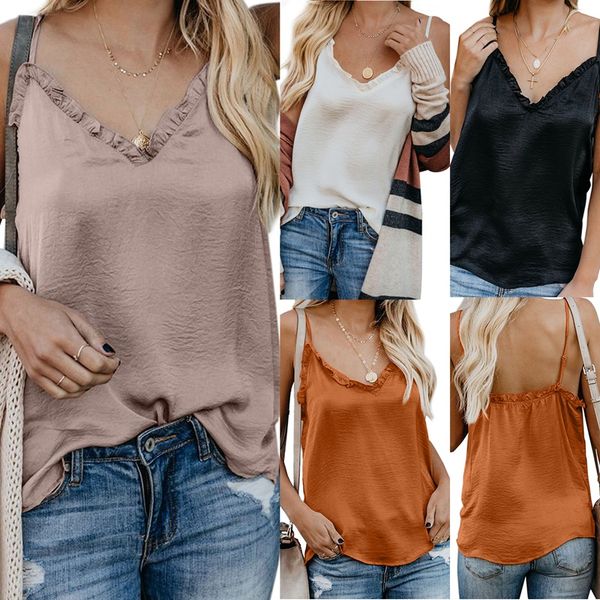 

women's tanks & camis v-neck camisole, White