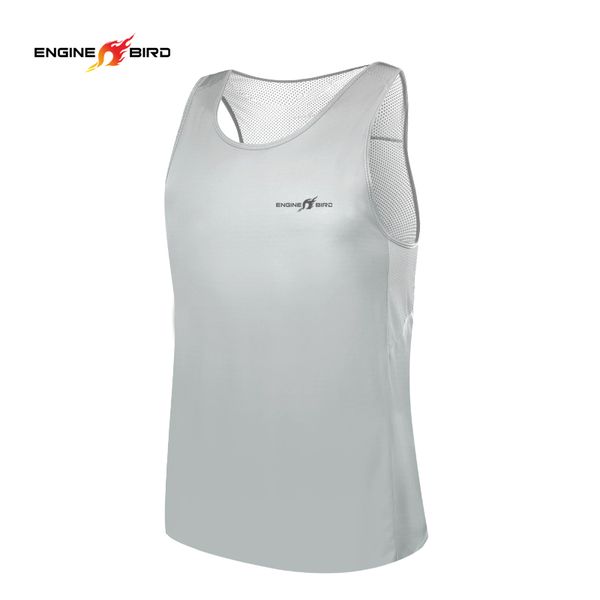 

engine bird men's running vest gym sleeveless summer quick-drying tank s-3xl marathon training man racing sports vest, Black;blue