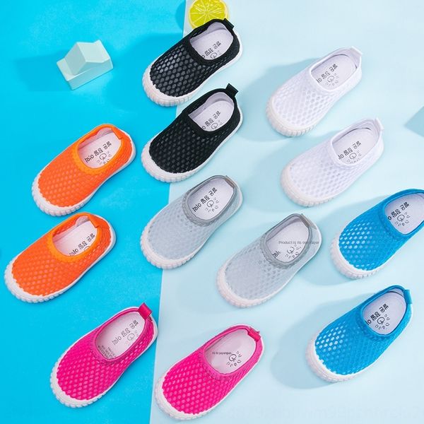 

yzx4y 2020 male and female children's one pedal mesh baby breathable single mesh toddler shoes hollowed-out children's shoes for 1, Black;red