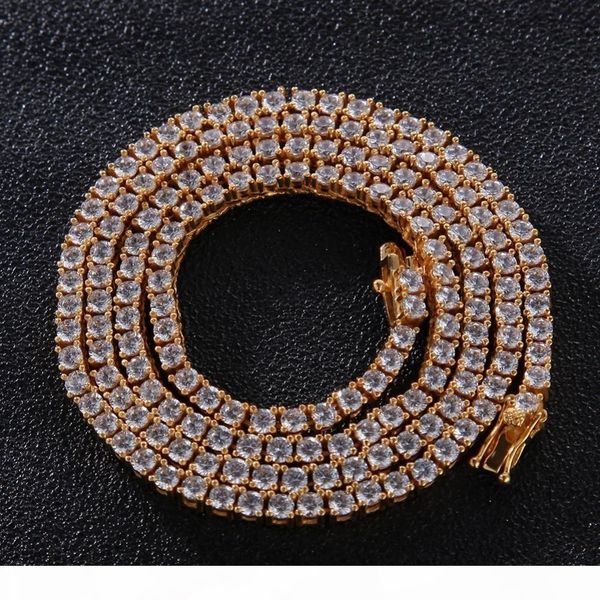 

uwin authentic 100% 925 exquisite women men 3mm cz necklace luxury sterling silver tennis chains gift j190615