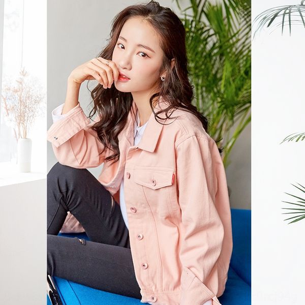 

осень короткие полупальто новый корейский стиль розовых denim женщины теряют от плеча студента джинсового пальто, Black;brown