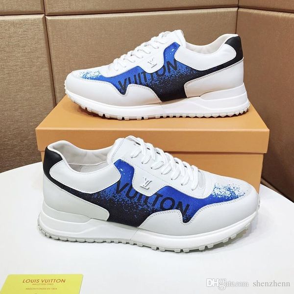 

new fashion mens shoes casual zapatos de hombre outdoor with origin box mens shoes casual run away sneaker fast ship luxury design chaussure, Black