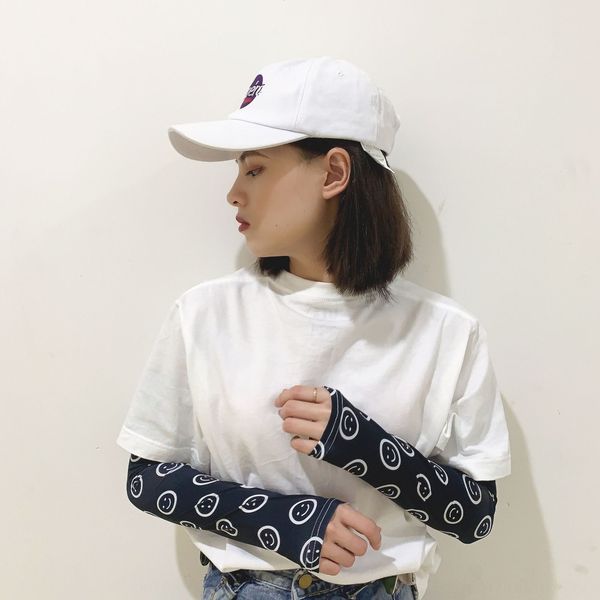 

rxoqq интернет знаменитость ины рукав лед рукав защиты от солнца женщины мило улыбающегося лица льда шелковых рукавов корейского рукава пово, Black