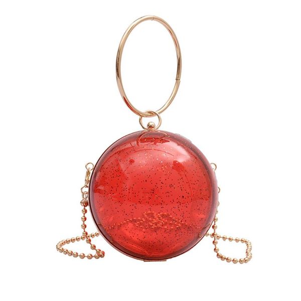 

women round clear prom handbag ladies wedding party evening banquet purse bag 517d