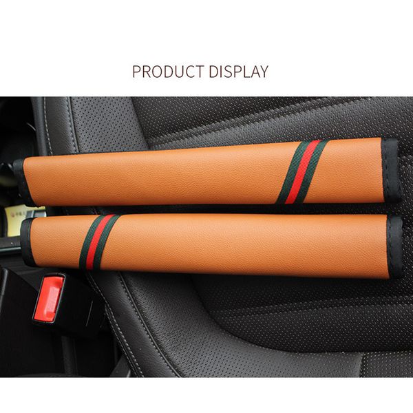 

four seasons extended seat belt shoulder covers, car interior decorations, safety belt leather shoulders seat pad