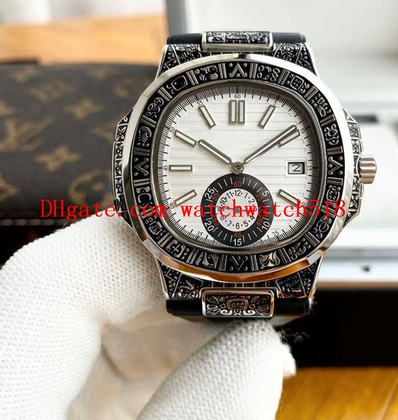 

luxury watch fashion boutique mens retro watch carved bezel casual watches 316l fully automatic mechanical rubber strap 42mm men's watc, Slivery;brown