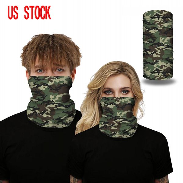 

US STOCK Camo 3D printed Seamless Face Mask Mouth Cover Bandanas for Dust, Outdoors, Sports Fishing Running headbands for men wome FY6005