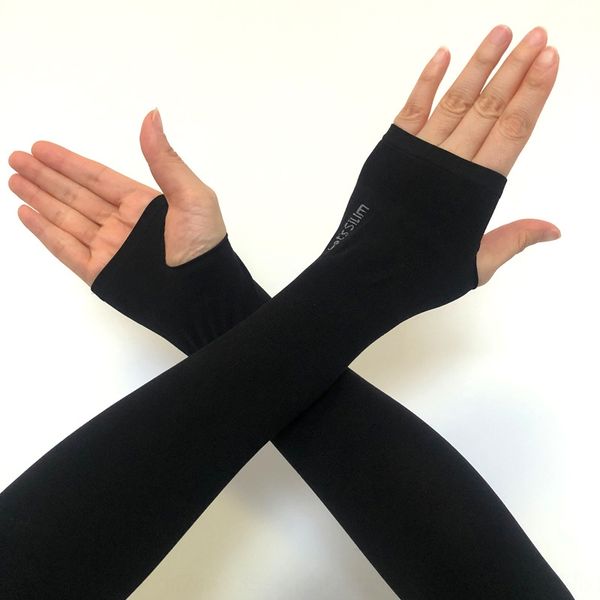 

h9ugj ice silk half finger pointed summer sun protection sports and gloves gloves outdoor korean style driving ice silk sun protection sleev, Black