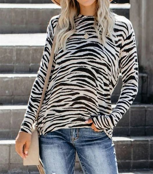

women tie dye t shirt casual long sleeve o-neck loose tees famale pullover top, White
