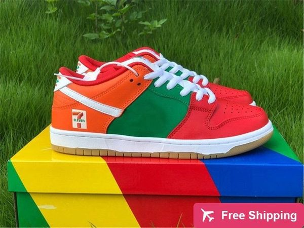 

authentic 7-eleven x sb dunk low running shoes men women red green orange skateboarding shoes sneakers tokyo limitd with original box