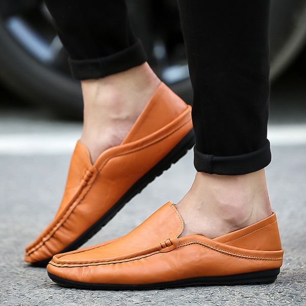 

men faux leather casual shoes fashion low cut pvc street outfits slip-onulzzang plimsolls summer footwear lace-up youth pu bean shoes cs02, Black