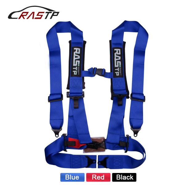 

rastp- 3 inch 4 point universal latch link car auto racing sport seat belt safety racing harness black/red/blue -bag037-tp