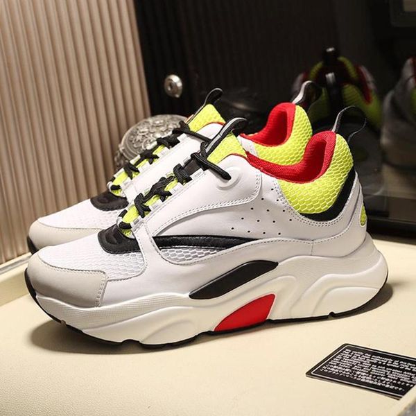 

men 's shoes b22 white yellow and black canvas and calfskin sneaker soft footwears with origin box low casual men sho