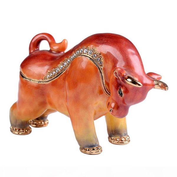 

cow trinket & jewelry box for ring necklace animal figurine collectible gifts, Black;white