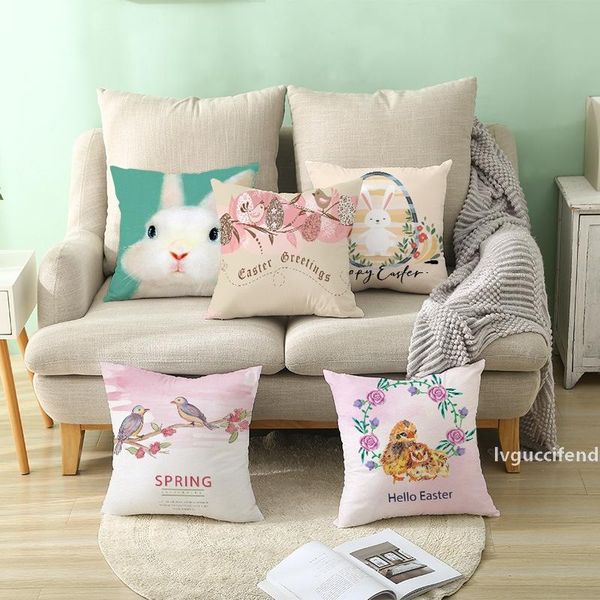 

dhl easter pillow cover throw pillow covers decorative pillowcases happy easter rabbit eggs farmhouse linen decorative throw pillowcase