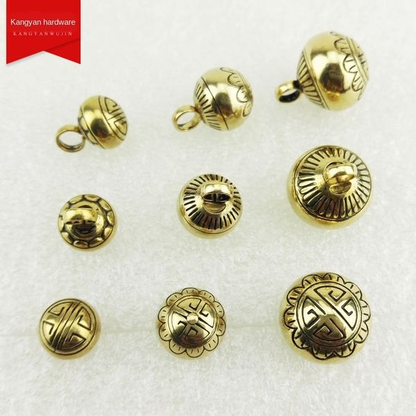 

brass flower buckle longevity pattern brass diy bracelet diy handmade woven bracelet material, Silver
