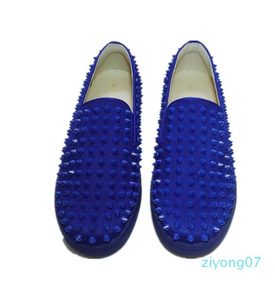 

designer shoes spike red bottom loafers sneakers suede leather junior casual loafer slip-on shoes luxury mens women size with box dust z07, Black