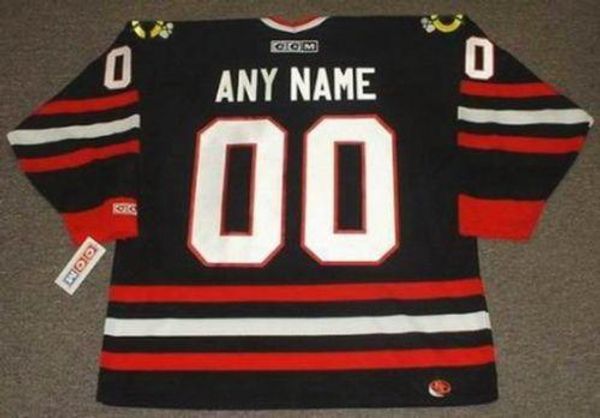 

men women youth chicago blackhawks 1990s ccm turn back alternate customized hockey jersey goalie cut quality any name any number, Black;red
