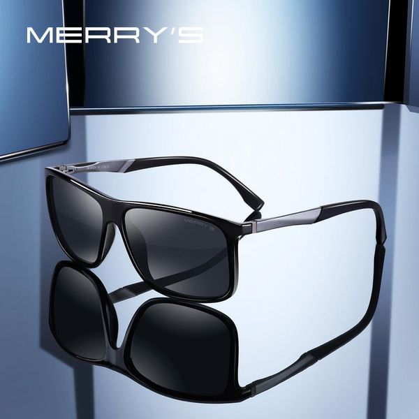 

merrys дизайн мужчины поляризованные квадратные солнцезащитные очки спорта на открытом воздухе мужской очки авиационного алюминия ноги uv400, White;black