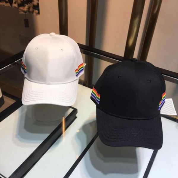 

2020 fashion hat colorful stripe cap street baseball cap ball caps for man woman adjustable hat beanies white black, Blue;gray