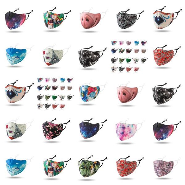 

gum designer face mask reusable funny nose masks mascherine high fashion washable cloth black red starry sky mask gvaqi abc2007