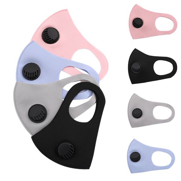 Anti Staub Gesicht Mund Abdeckung PM2.5 Maske Atemschutzgerät mit Ventil Staubdicht Waschbar Wiederverwendbare Eis Seide Baumwolle Masken Werkzeuge auf Lager