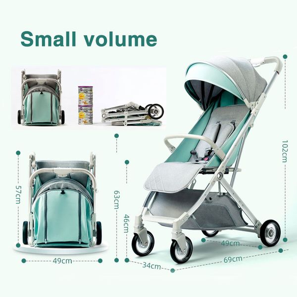 

ru 2020 baby stroller can sit reclining foldable portable baby stroller does not occupy space 0-3 years old