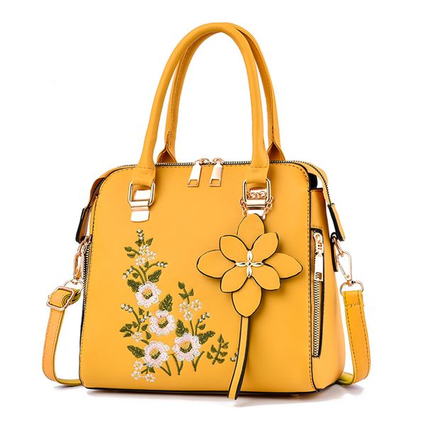 

2020 fashion women floral embroidery totes shoulder bags woman zipper party crossbody bag women shopping handbag