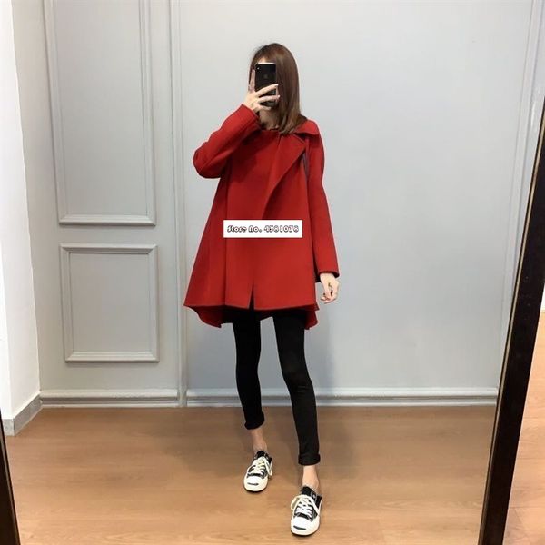 

women's wool & blends cashmere 2021 autumn / winter thin cloak coat women trench, Black