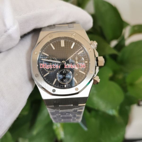 

jhf watches men wristwatches 26320 26320st.oo.1220st.03 blue dial 41mm chronograph eta cal.7750 movement automatic mechanical stainless 316l, Slivery;brown