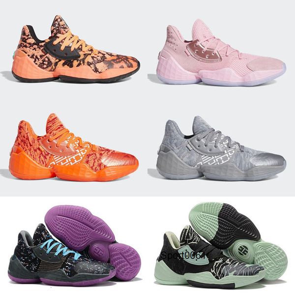 

harden vol. 4 pink lemonade barbershop cookies cream candy paint basketball shoes kids mens trainers james 4s vol.4 sports sneakers, Black