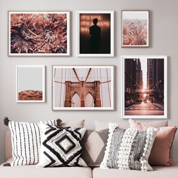 

wall art canvas painting new york city london bridge flower girl nordic posters and prints wall pictures for living room decor