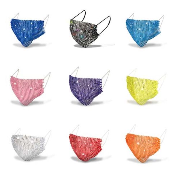 

12 styles face mask trendy bling rhinestone tiger panda dog pig shapeanti-fog dust-proof anti-spatter waterproof safety full face er shie#33