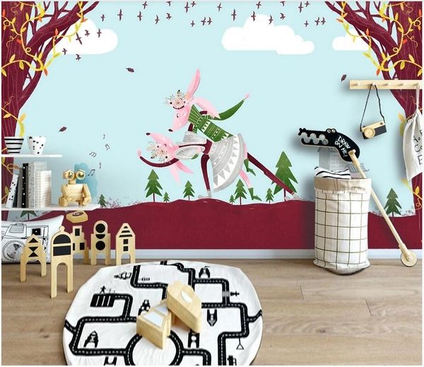 

custom p wallpaper mural 3d wall paper nordic hand drawn abstract illustration animal tv background sticker wallpaper on the wall nature
