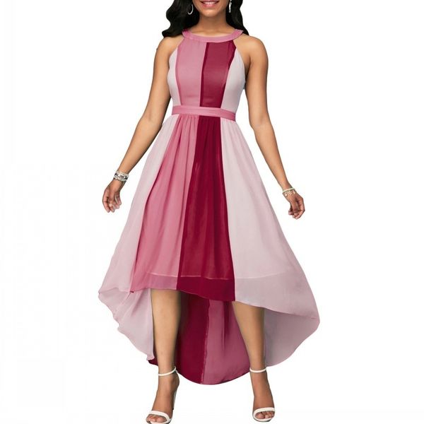 

ethnic clothing 5xl 4xl plus size chiffon african dress women casual slim patchwork color maxi dresses elegant long africa, Red