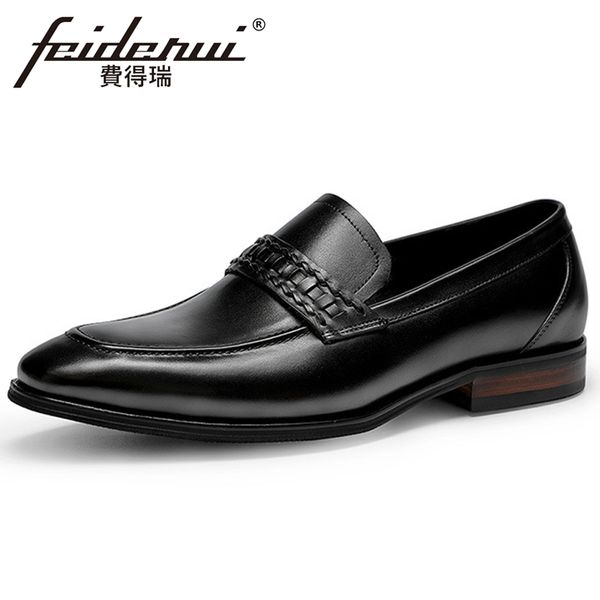 

fashion genuine leather men's casual loafers pointed toe slip on man comfortable flats handsome gentleman handmade shoes fhs277, Black