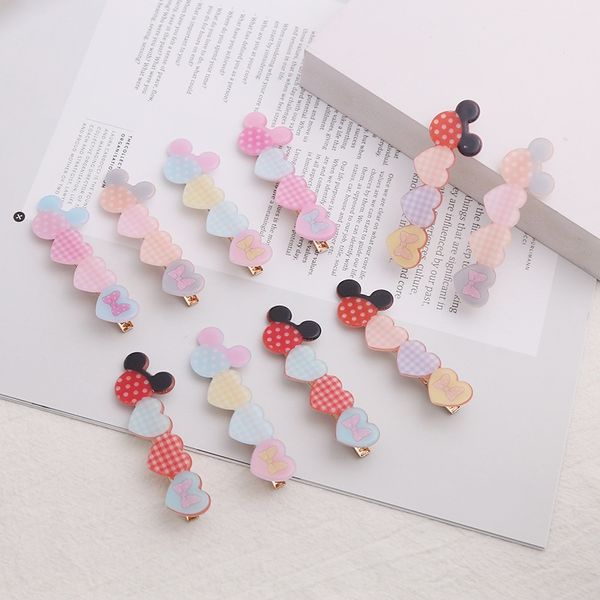 

rjcod new cartoon new accessories cartoon hairpin creative hair accessorie hairpin creative love side clip children's hair accessories, Slivery;white