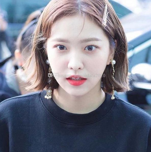 

new pearl long temperament earrings nightclub earrings ear clip female, Gray