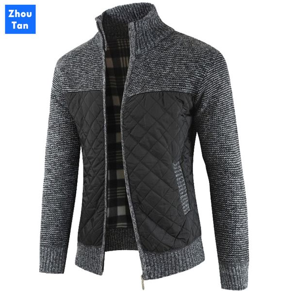 

2020 new casual men sweater autumn and winter loose fashion jacket with thicker knitted colorblock cardigan knit clothes, White;black